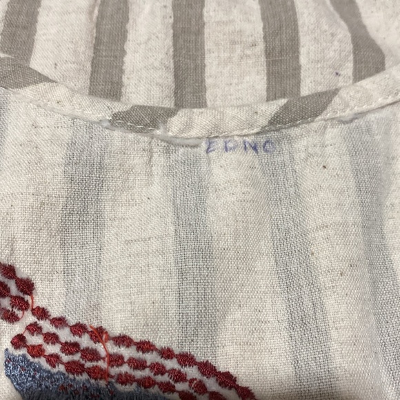 Striped Sleeveless Crop Top with Embroidered Design - Picture 13 of 15